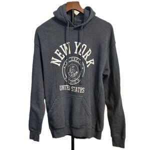 Point Sportswear Hoodie Size M New York Empire State Slate Blue-Gray
